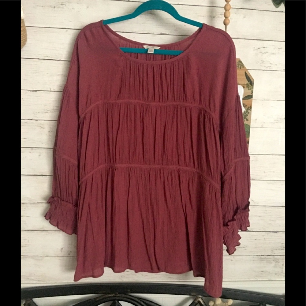 Plus Mauve Crinkle Top Sz 18/20